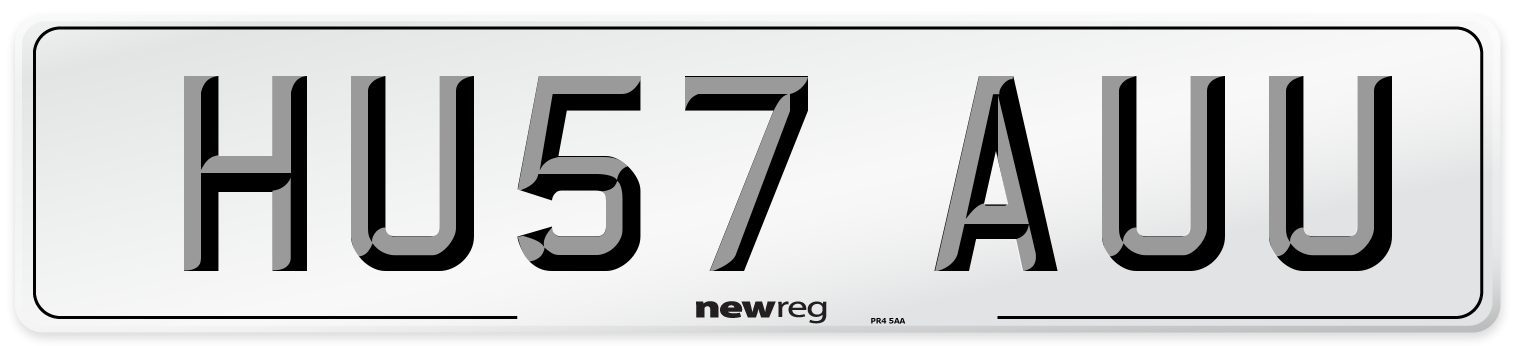 HU57 AUU Number Plate from New Reg
